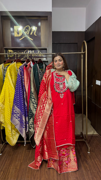 Meher Banarasi Silk Semi-Stitch Suit