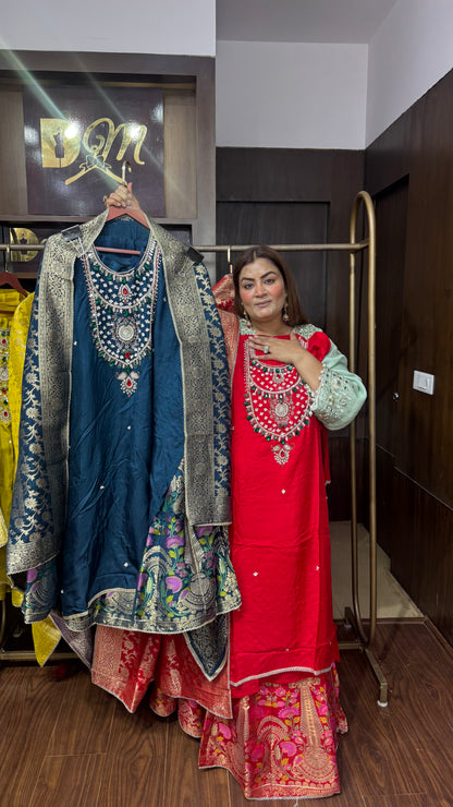 Meher Banarasi Silk Semi-Stitch Suit