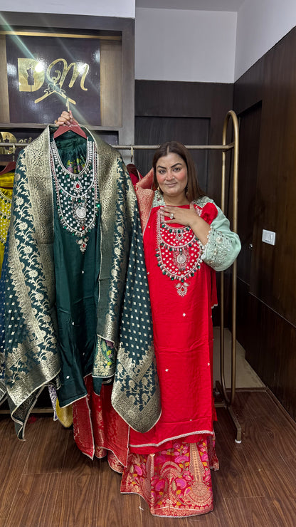 Meher Banarasi Silk Semi-Stitch Suit