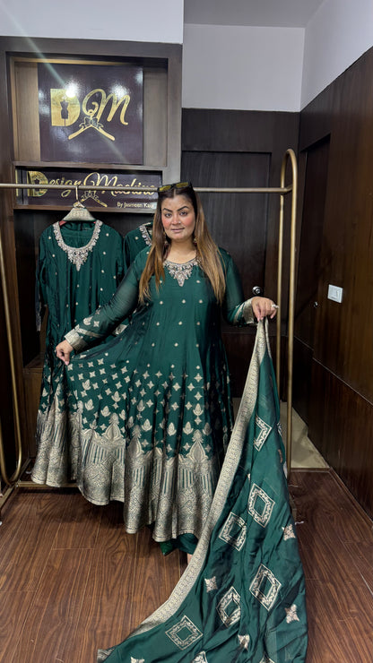 Zehra Banarasi Silk Anarkali Suit