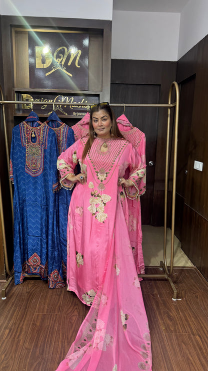 Zariya Pure Crepe Long Anarkali