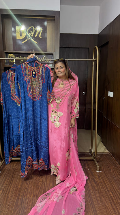 Zariya Pure Crepe Long Anarkali
