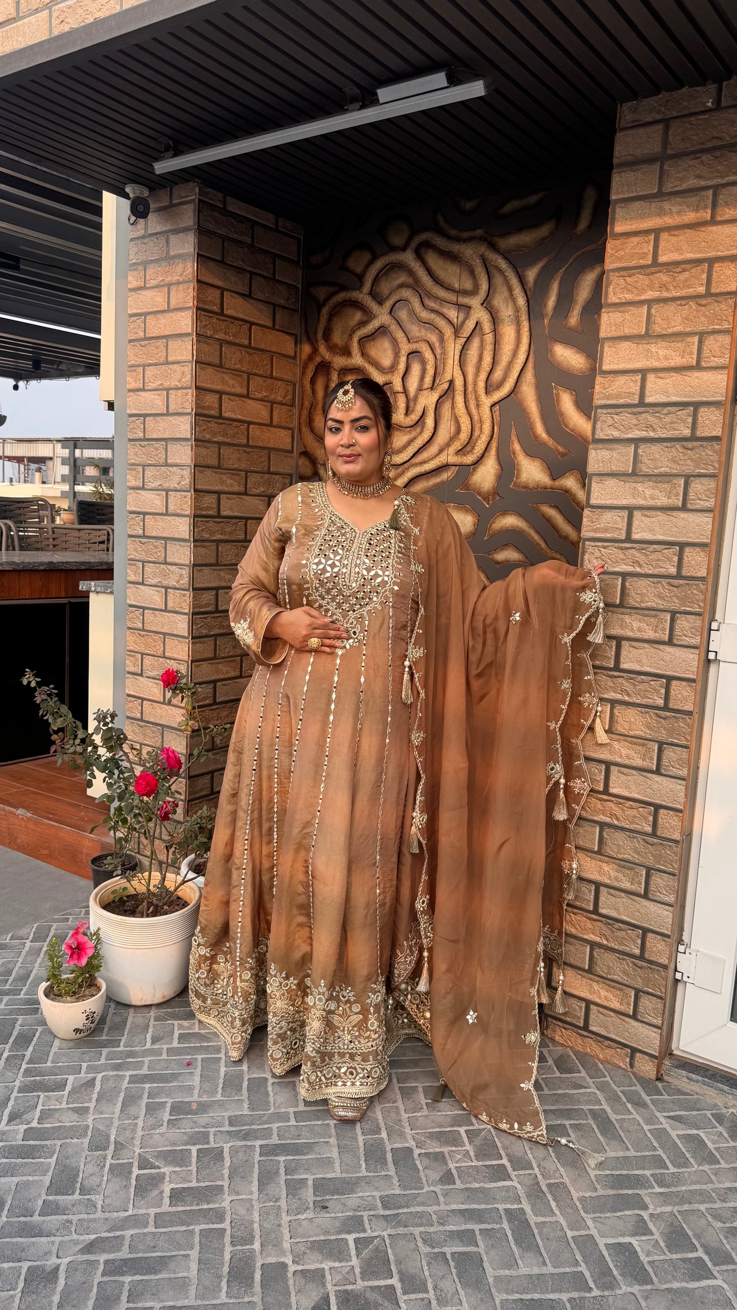 Begum (Glass Tissue Anarkali Gown)