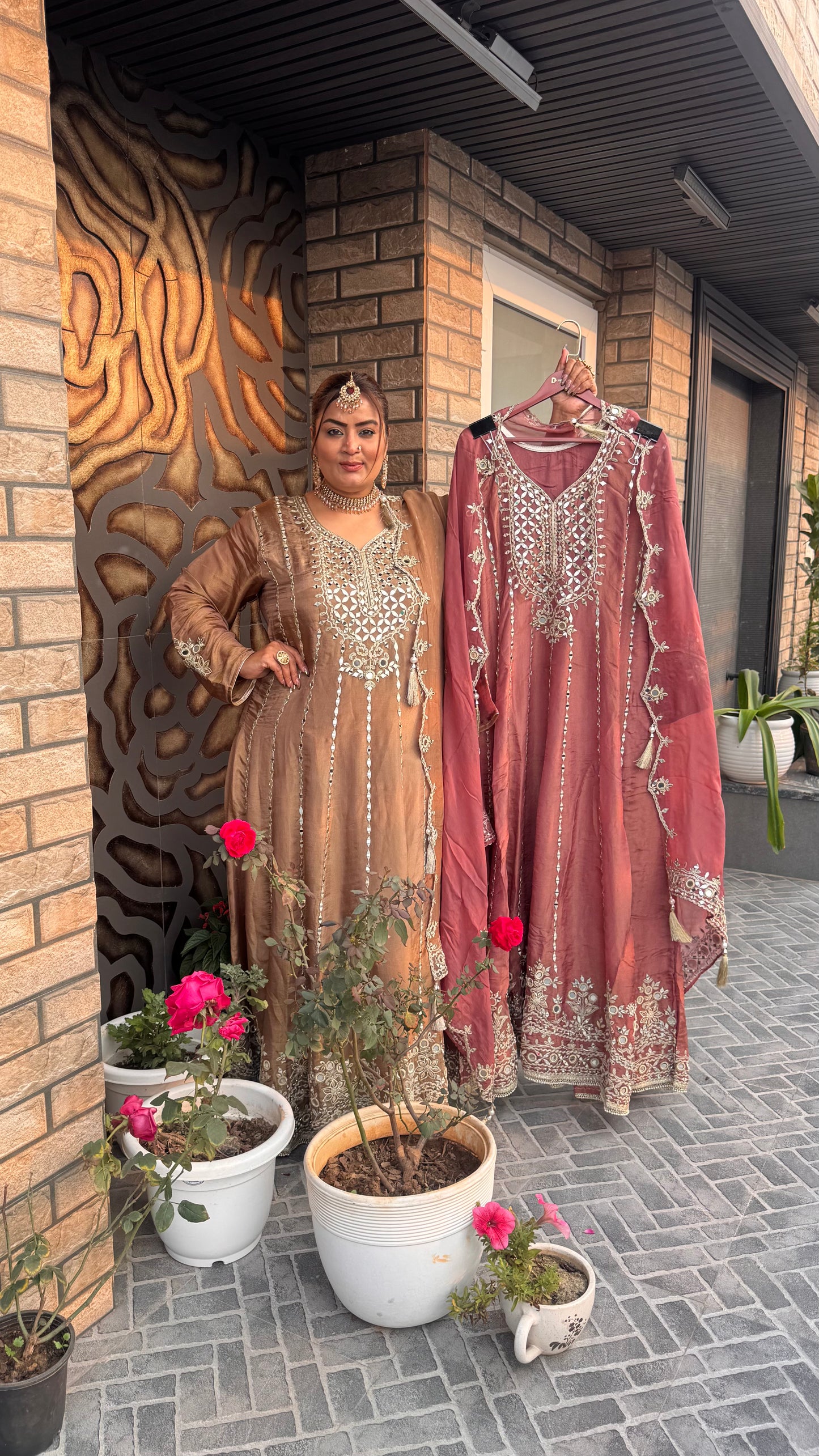 Begum (Glass Tissue Anarkali Gown)