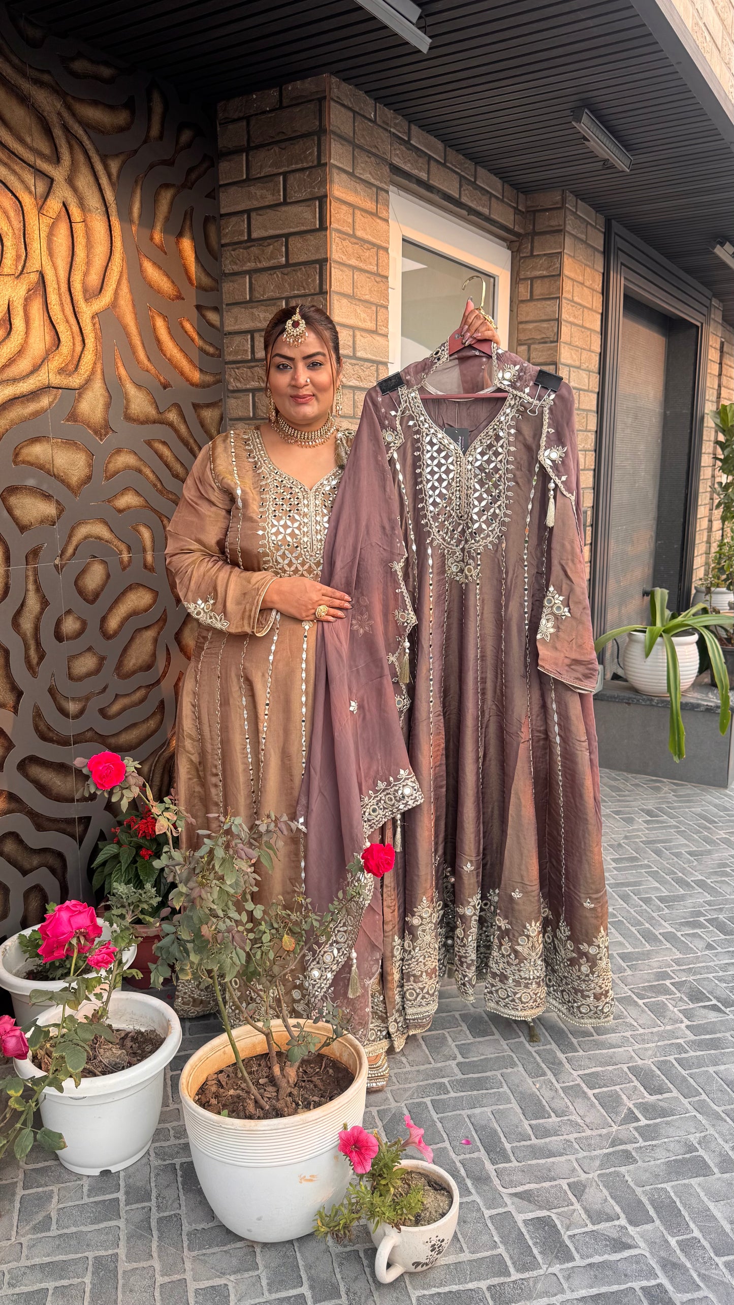 Begum (Glass Tissue Anarkali Gown)