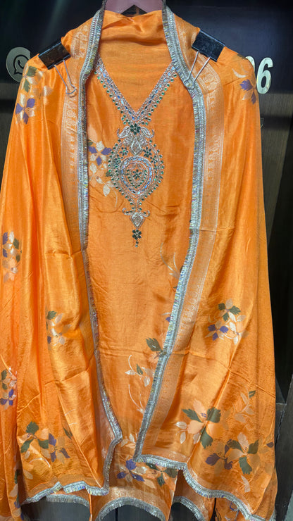 Astha (Banarasi Silk Unstitched Suit)
