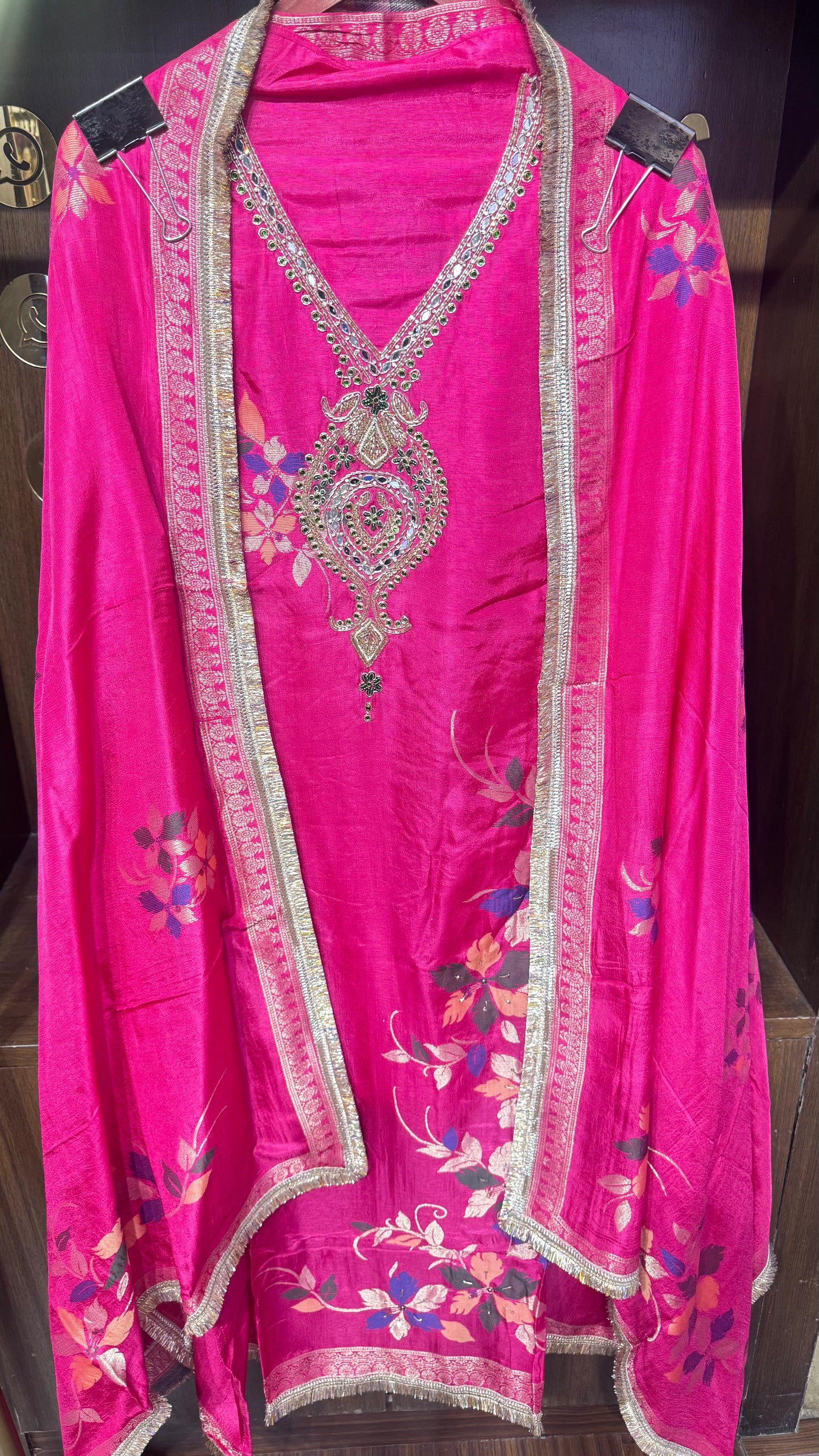 Astha (Banarasi Silk Unstitched Suit)