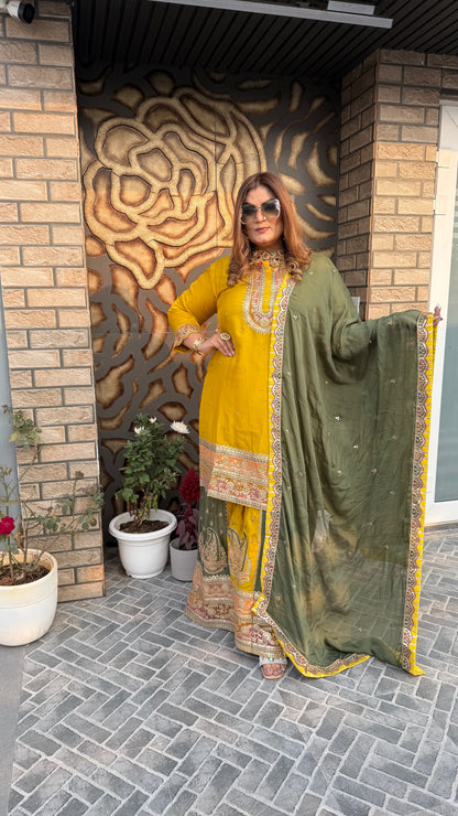 Mehr  Embroidered (Sharara Suit)