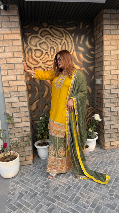 Mehr  Embroidered (Sharara Suit)