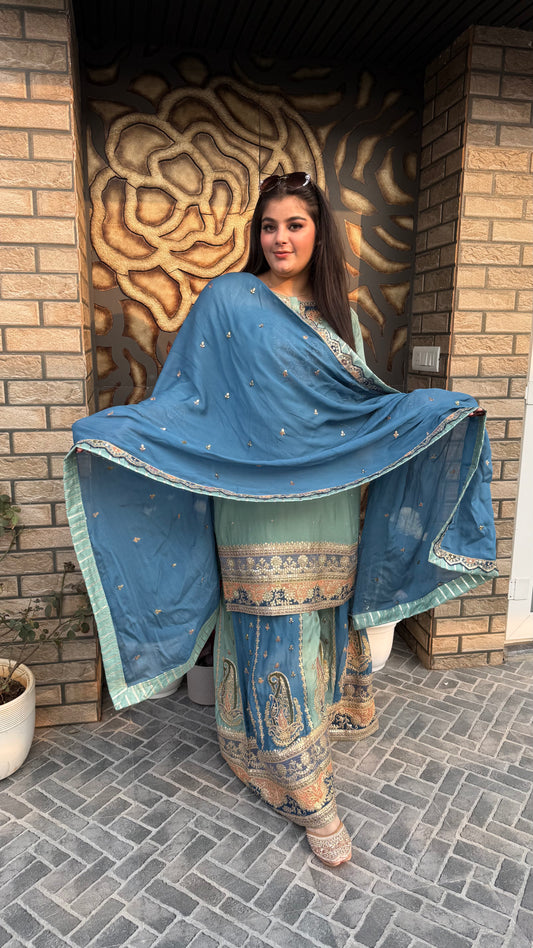 Mehr  Embroidered (Sharara Suit)