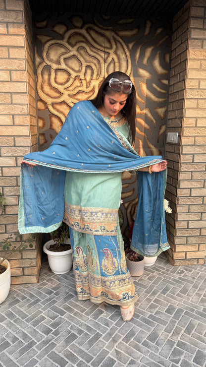 Mehr  Embroidered (Sharara Suit)