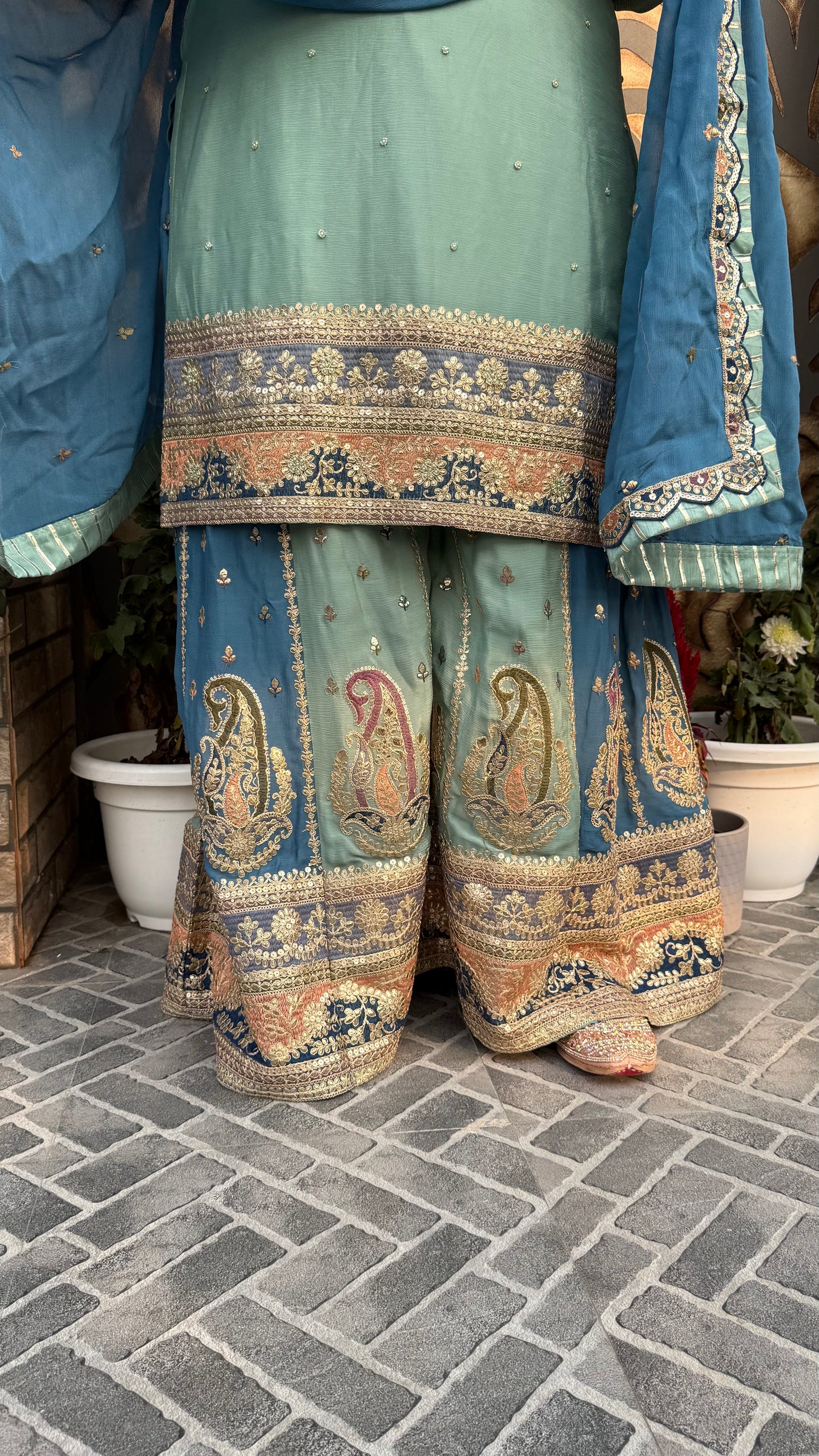 Mehr  Embroidered (Sharara Suit)