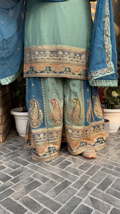 Mehr  Embroidered (Sharara Suit)