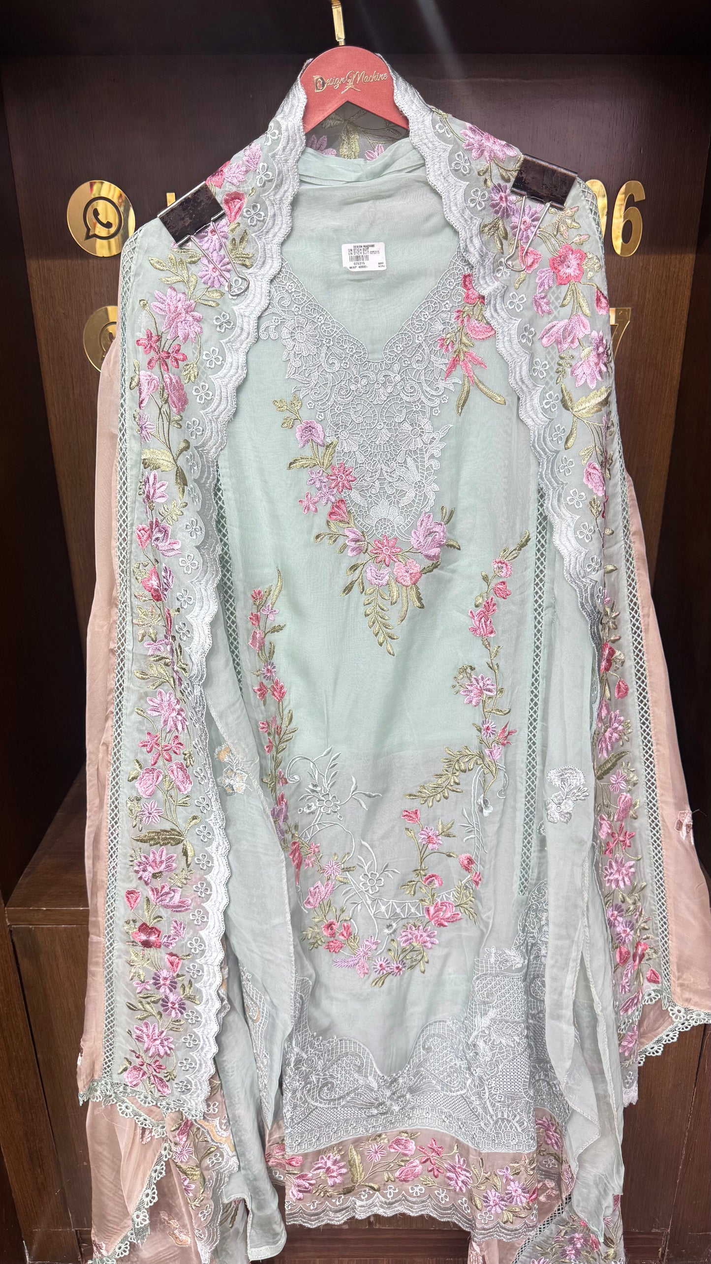 Zivara Pure Organza Tissue Unstitched Suit