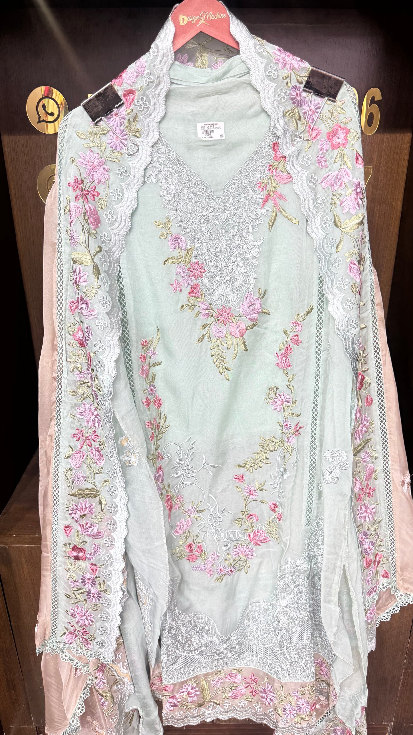 Zivara Pure Organza Tissue Unstitched Suit