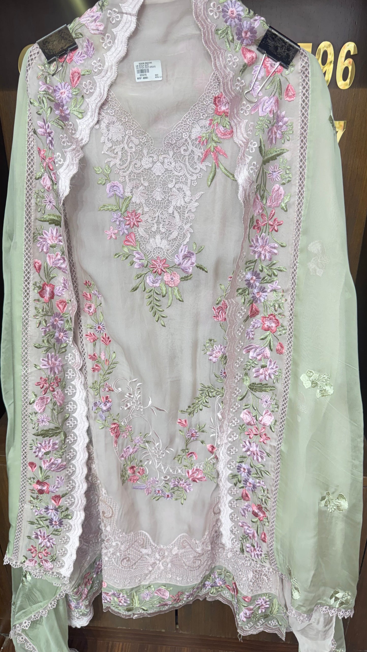 Zivara Pure Organza Tissue Unstitched Suit