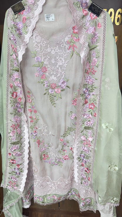 Zivara Pure Organza Tissue Unstitched Suit