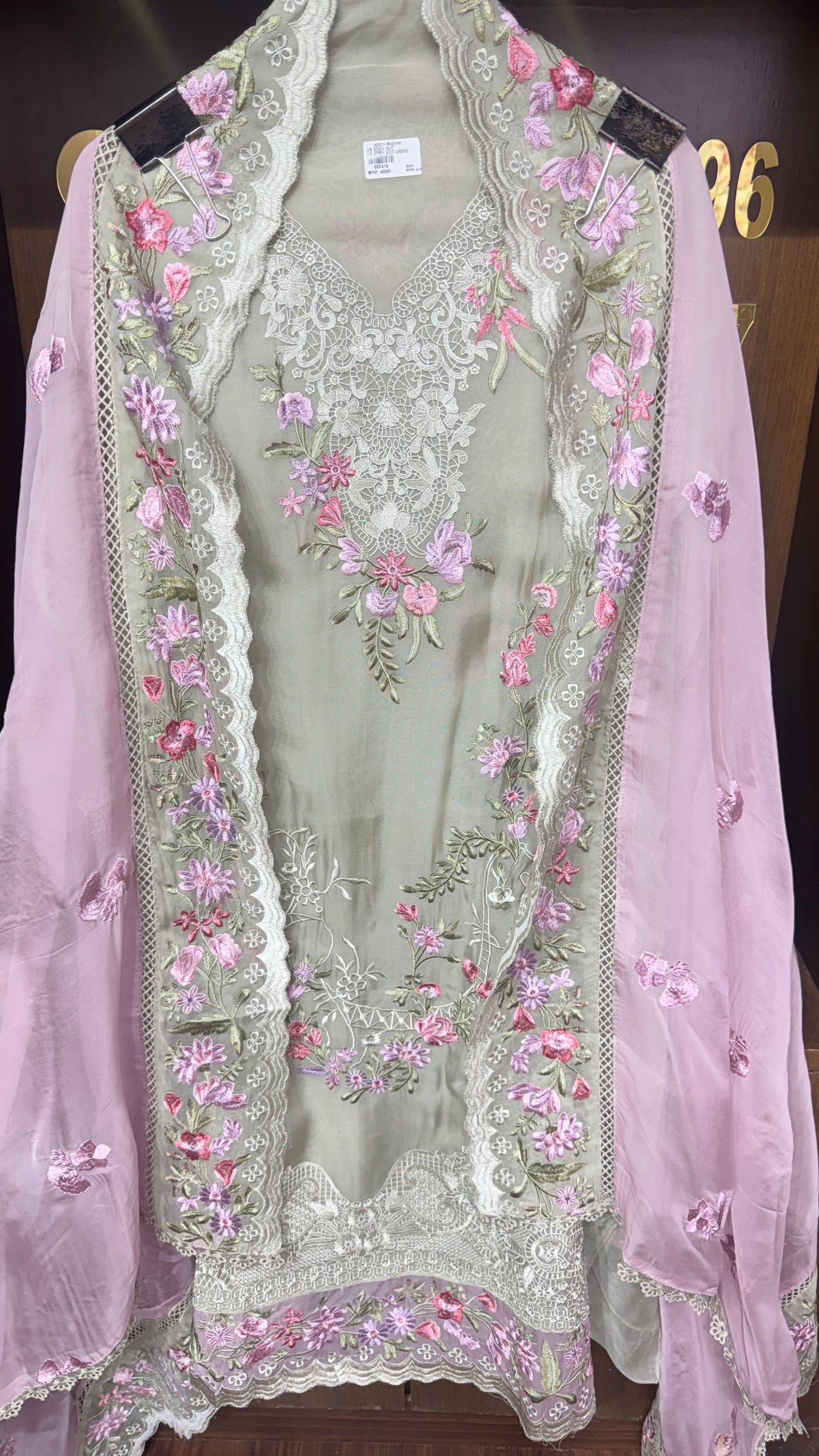 Zivara Pure Organza Tissue Unstitched Suit