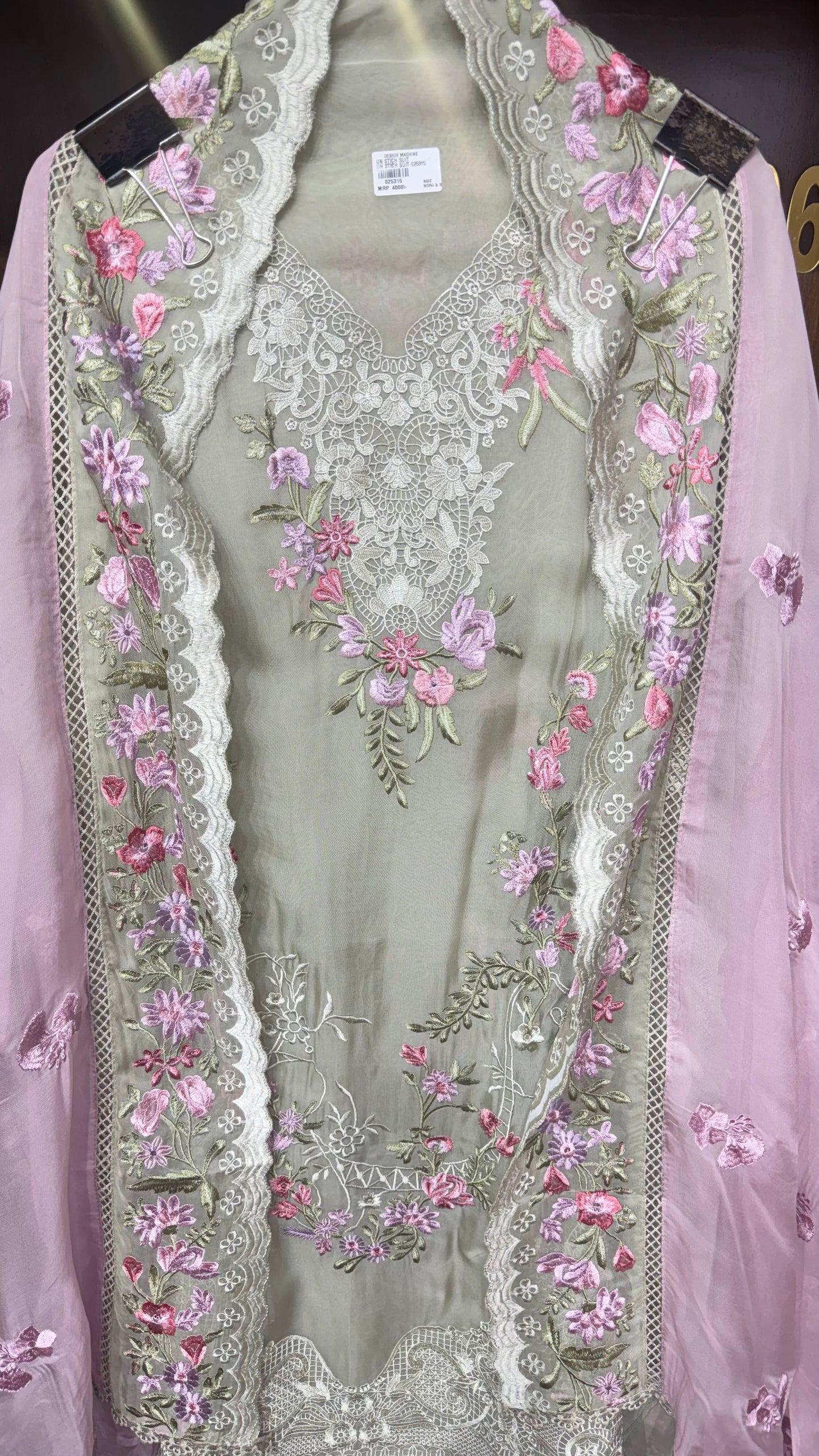 Zivara Pure Organza Tissue Unstitched Suit