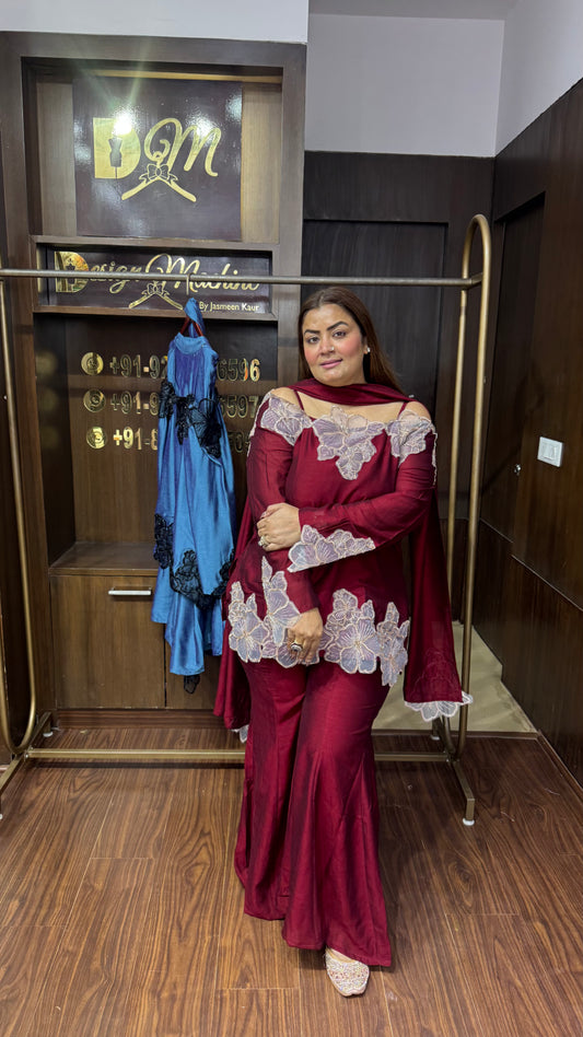 Cotton Silk Sharara Suit