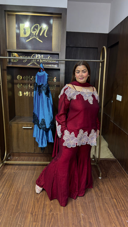 Cotton Silk Sharara Suit