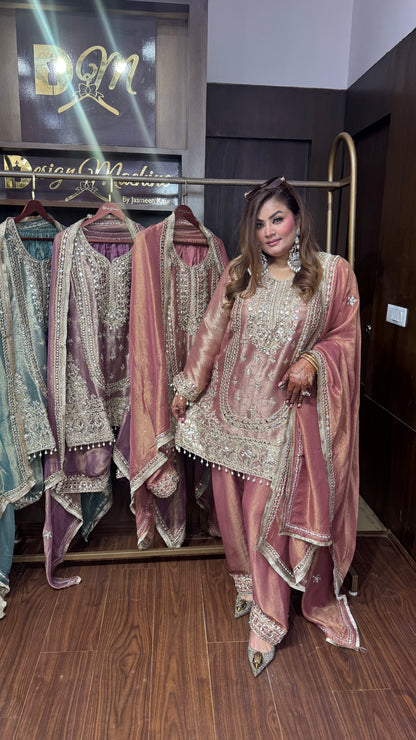 Aurelisse Glass Tissue Farshi Salwar Suit