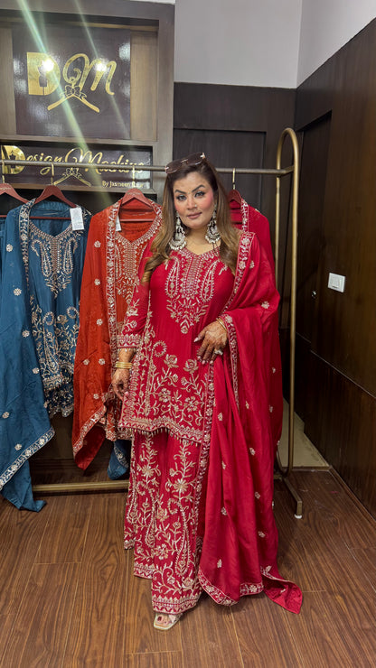 Vaylora Glass Tissue Sharara Suit
