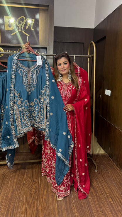 Vaylora Glass Tissue Sharara Suit