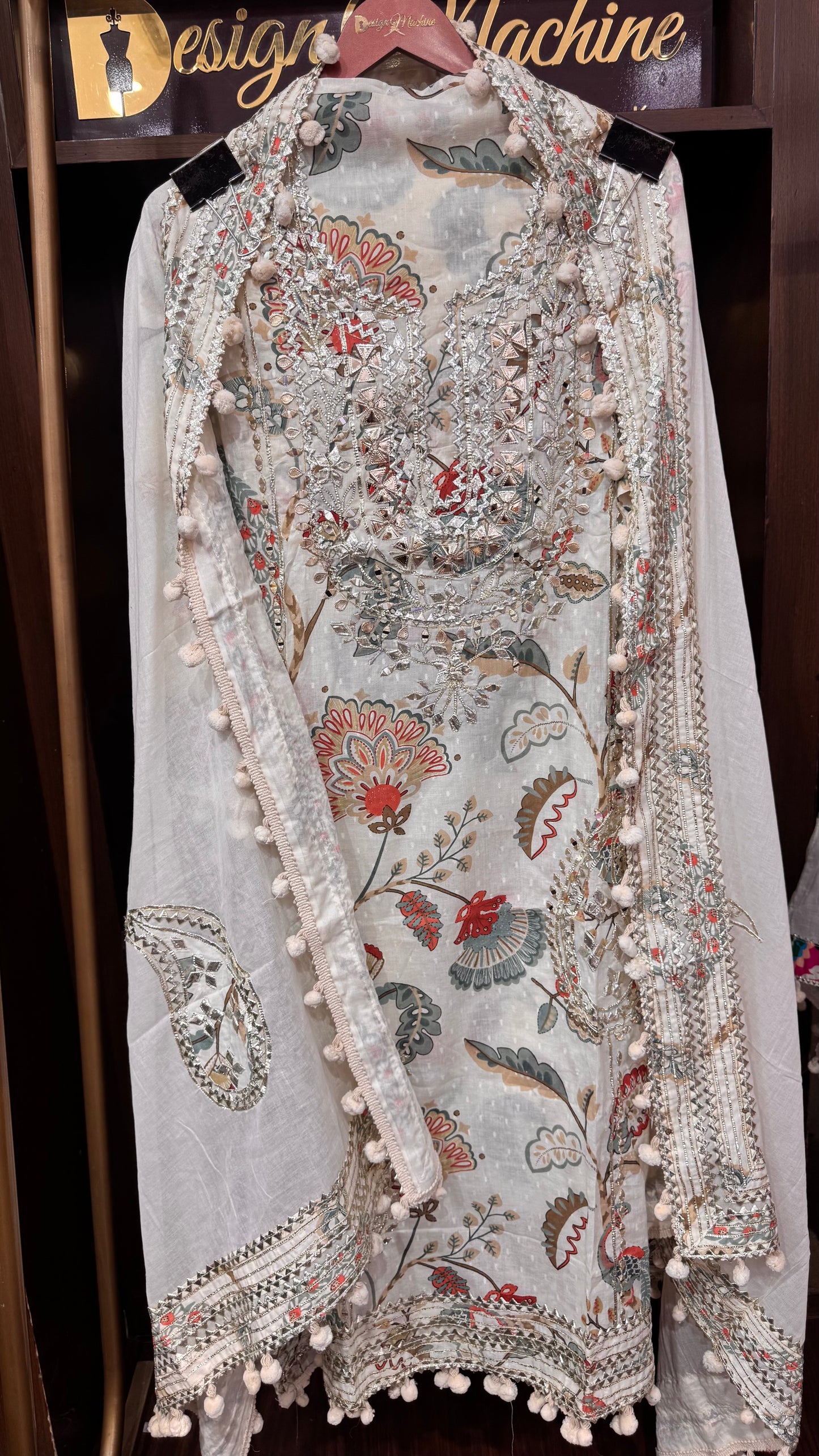 Vandana (Cotton Pompom Unstitch Suit)