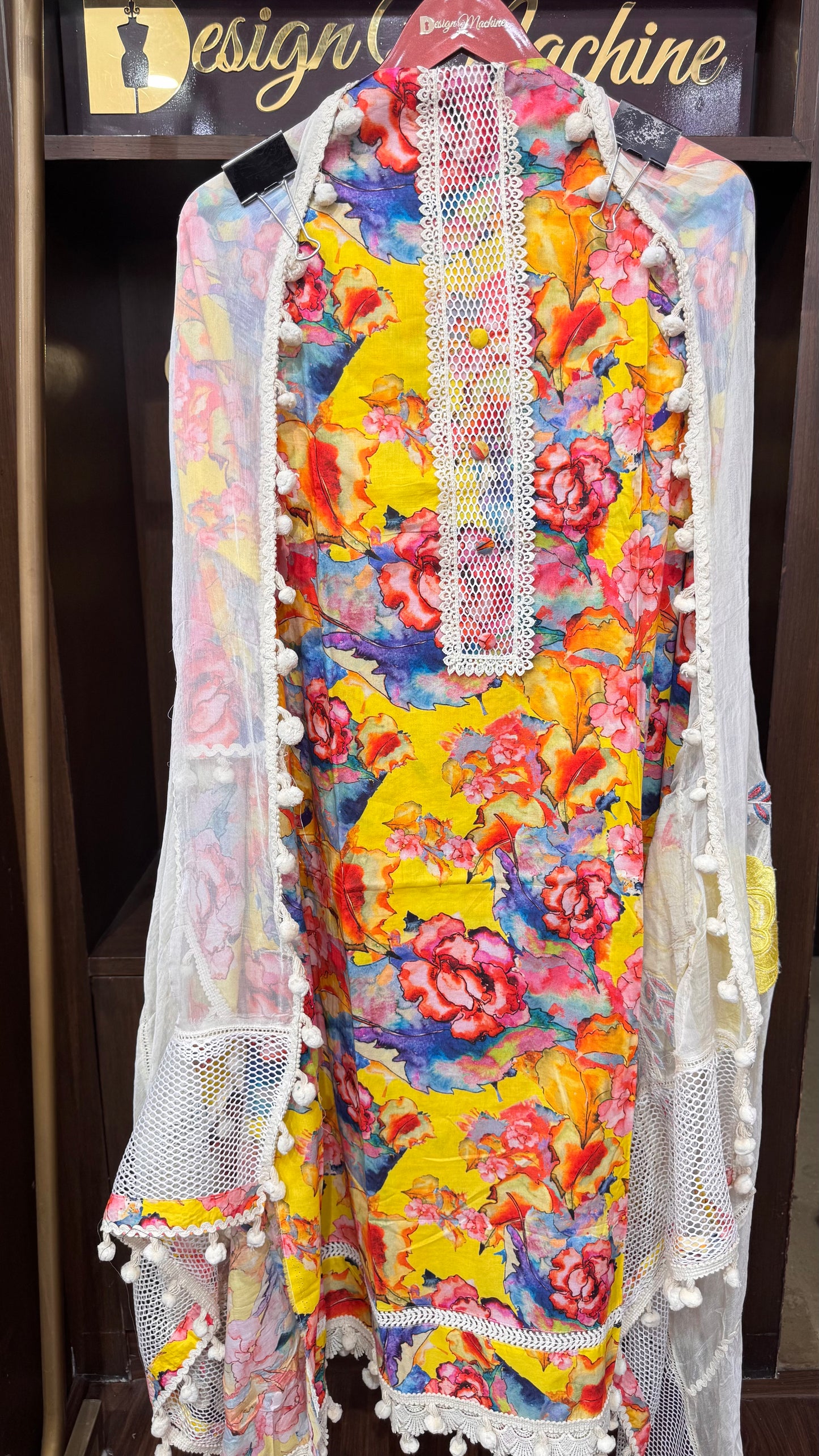 Vandana (Cotton Pompom Unstitch Suit)