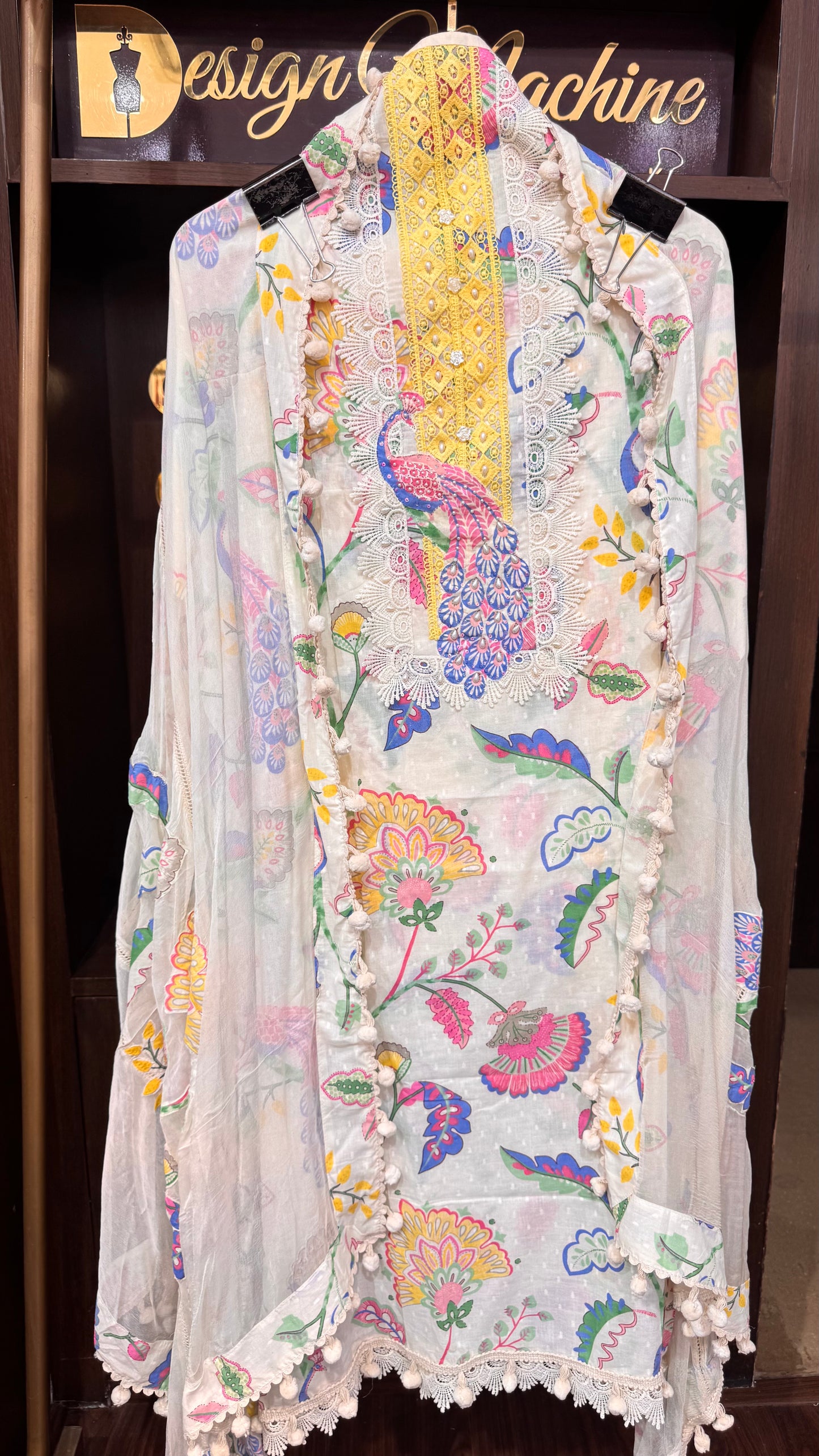 Vandana (Cotton Pompom Unstitch Suit)