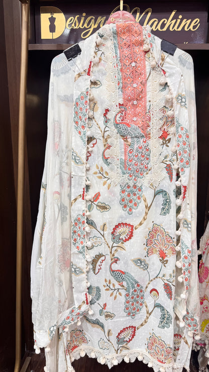 Vandana (Cotton Pompom Unstitch Suit)