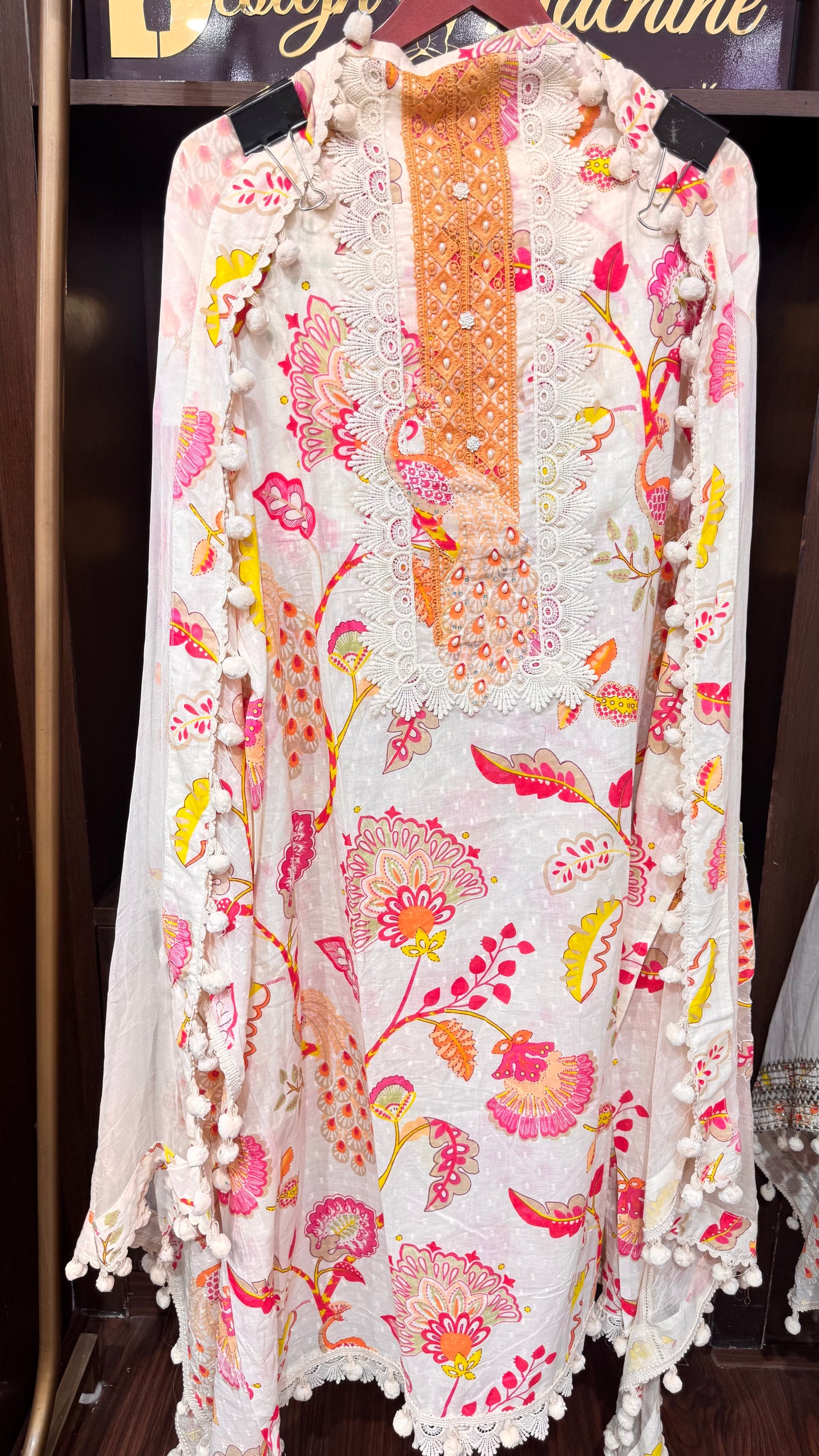 Vandana (Cotton Pompom Unstitch Suit)