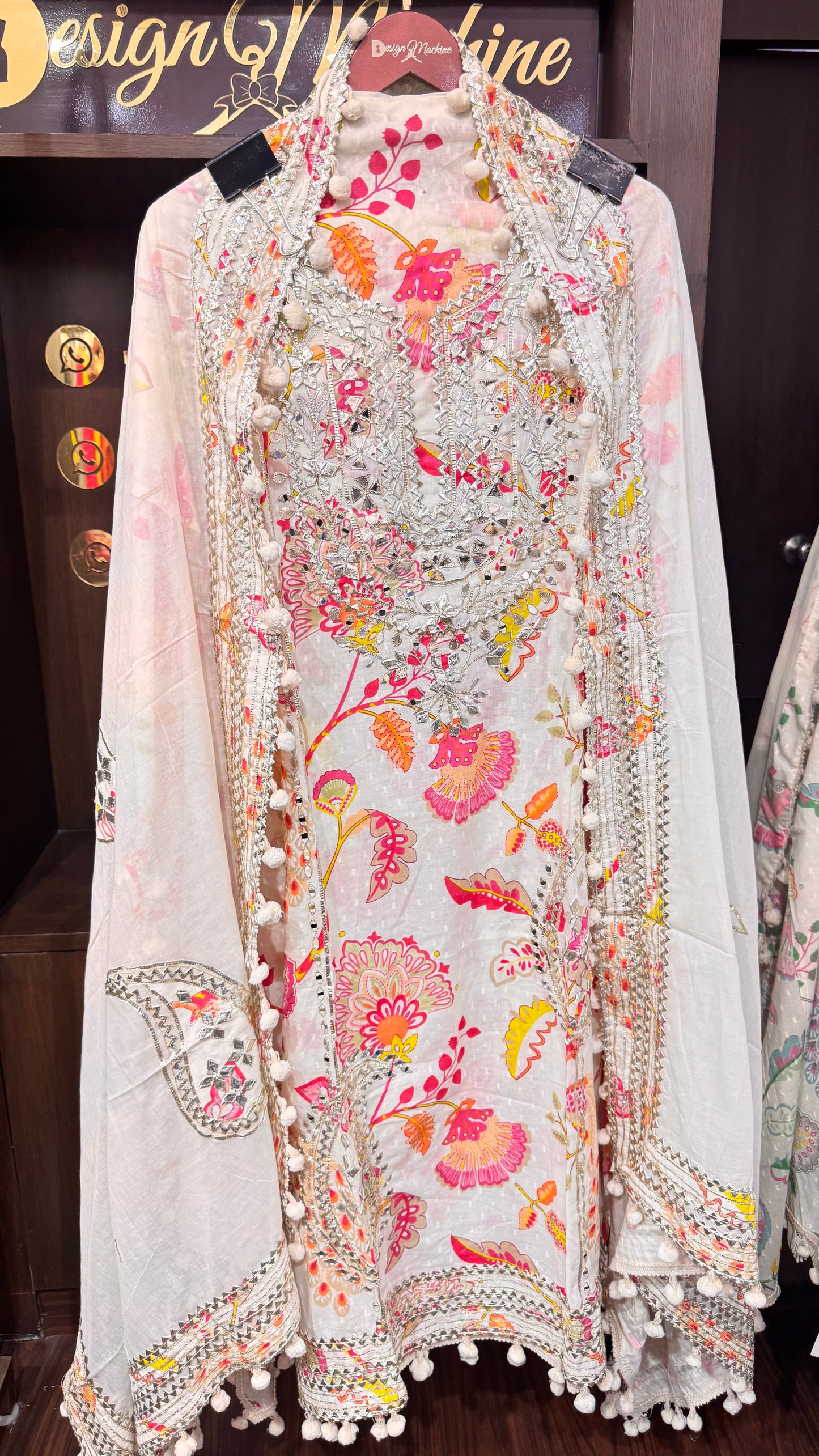 Vandana (Cotton Pompom Unstitch Suit)