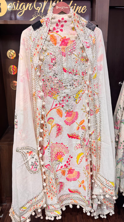 Vandana (Cotton Pompom Unstitch Suit)