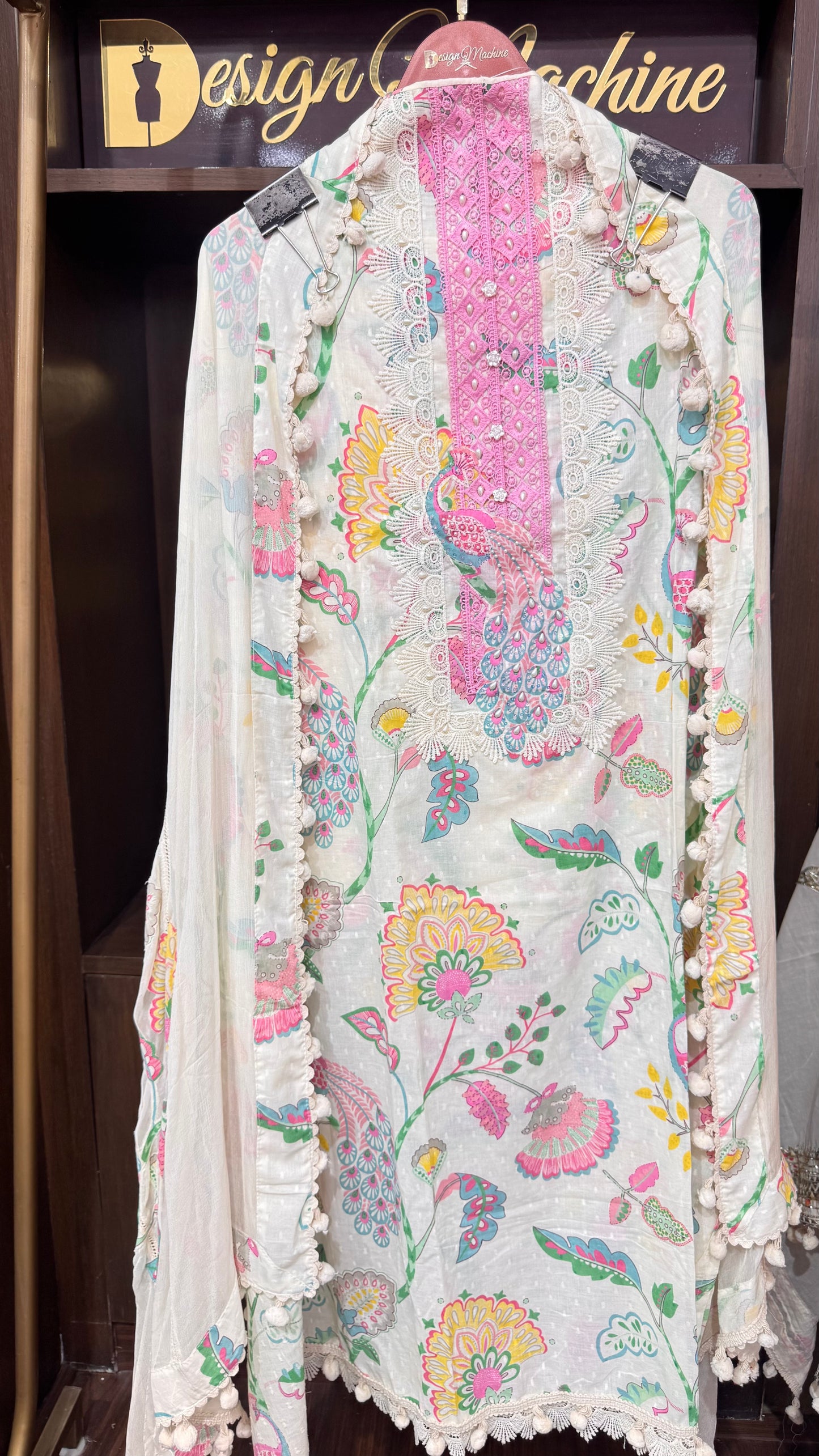Vandana (Cotton Pompom Unstitch Suit)