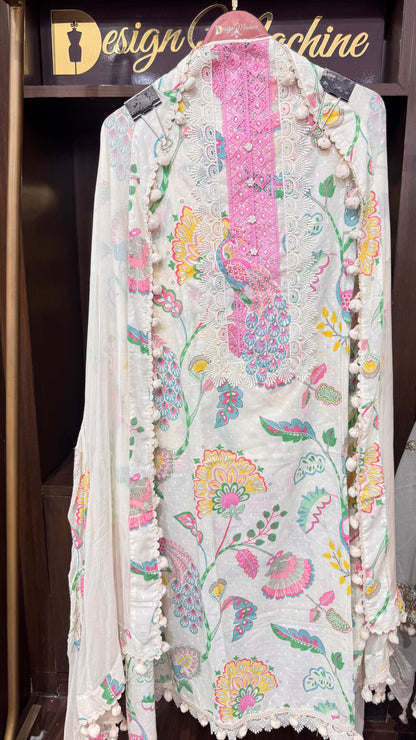 Vandana (Cotton Pompom Unstitch Suit)