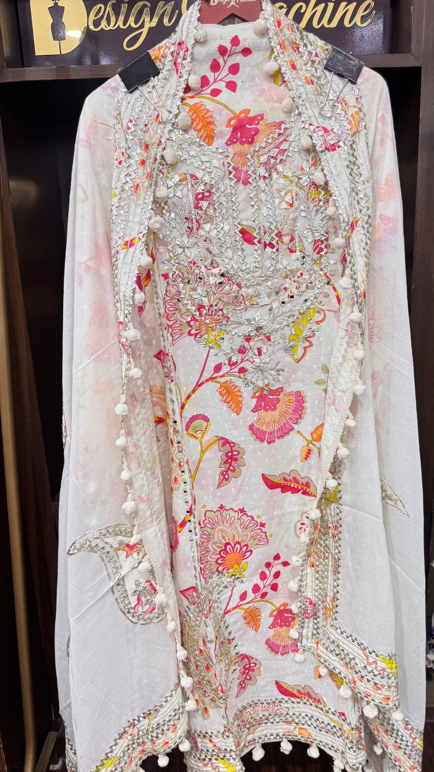 Vandana (Cotton Pompom Unstitch Suit)