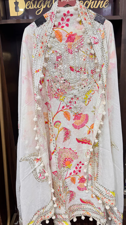 Vandana (Cotton Pompom Unstitch Suit)