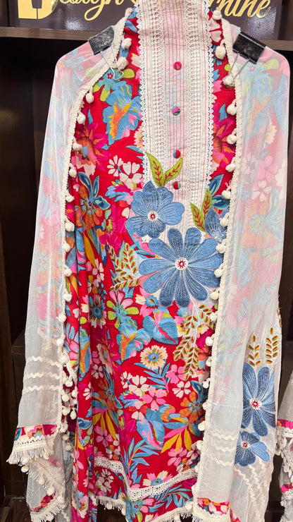Vireya (Cotton Pompom Unstitch Suit)