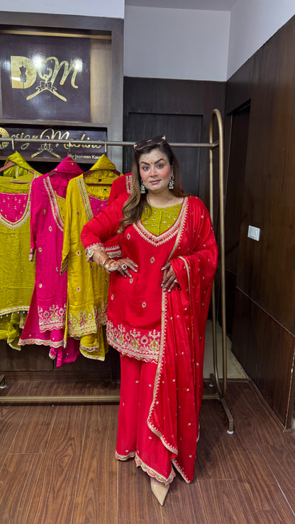 Yuvika Pure Chunon Crepe Suit