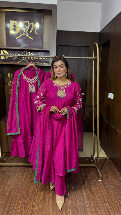 Aadhira Mal Chanderi Anarkali Suit