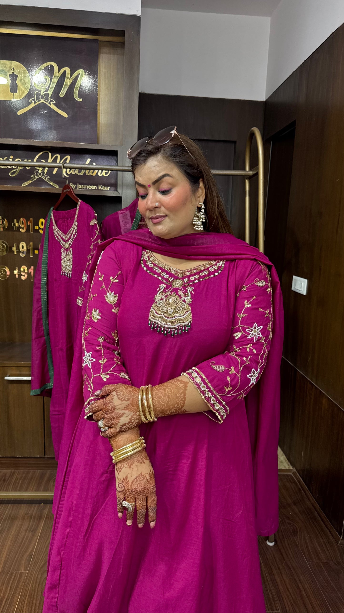 Aadhira Mal Chanderi Anarkali Suit