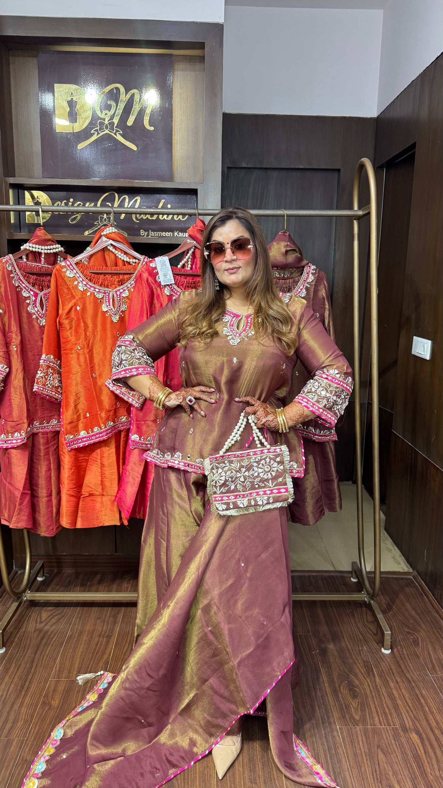 Ruvaira Pure Chunon Short Shirt Sharara Set