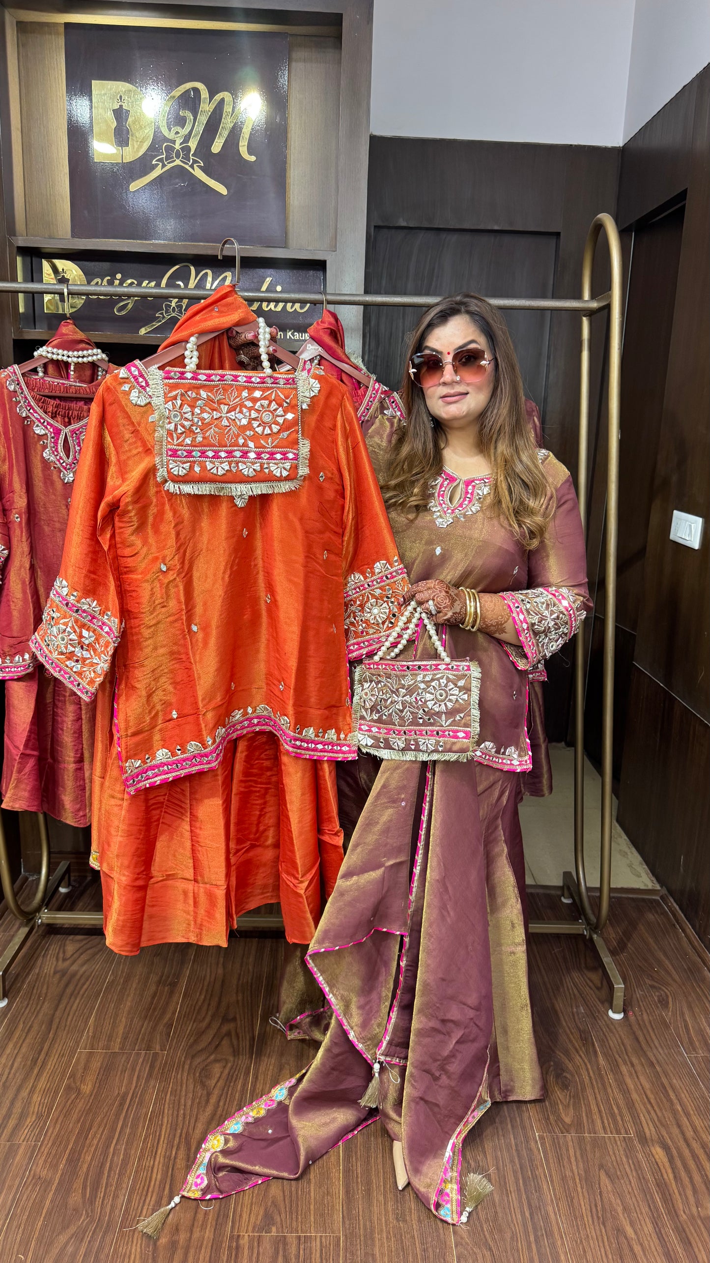 Ruvaira Pure Chunon Short Shirt Sharara Set