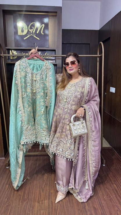 Abhira (Glass Tissue Anarkali Suit)