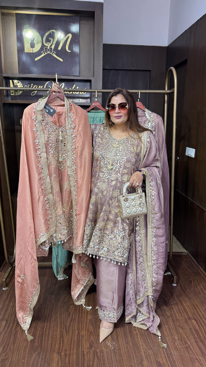 Abhira (Glass Tissue Anarkali Suit)