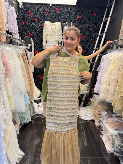 Luxury Shimmer Hand Embroidery Birthday Dress