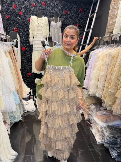 Luxury Shimmer Hand Embroidery Birthday Dress