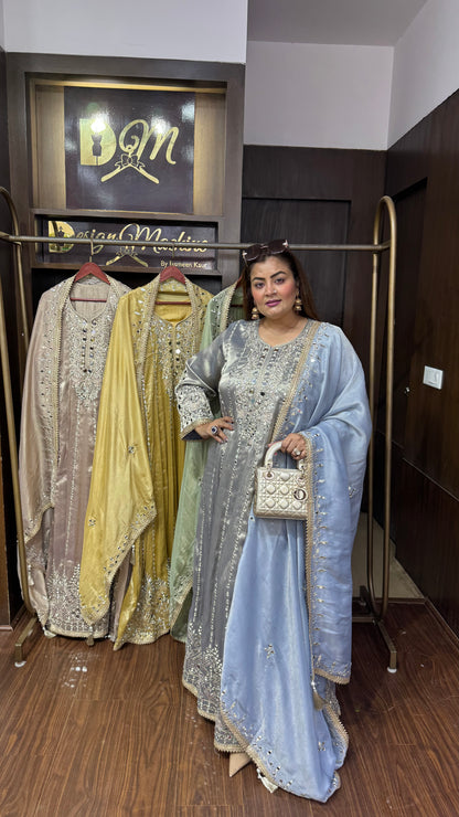 Anisha (Glass Tissue Anarkali Suit)